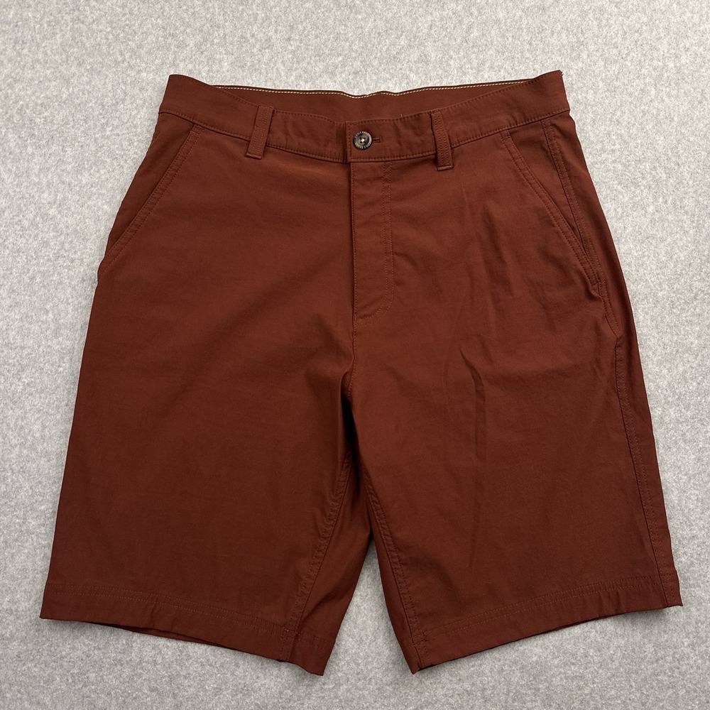 Eddie Bauer Voyager Flex Chino Shorts Men's‎ 32 Paprika Classic Fit Hiking 9.5"